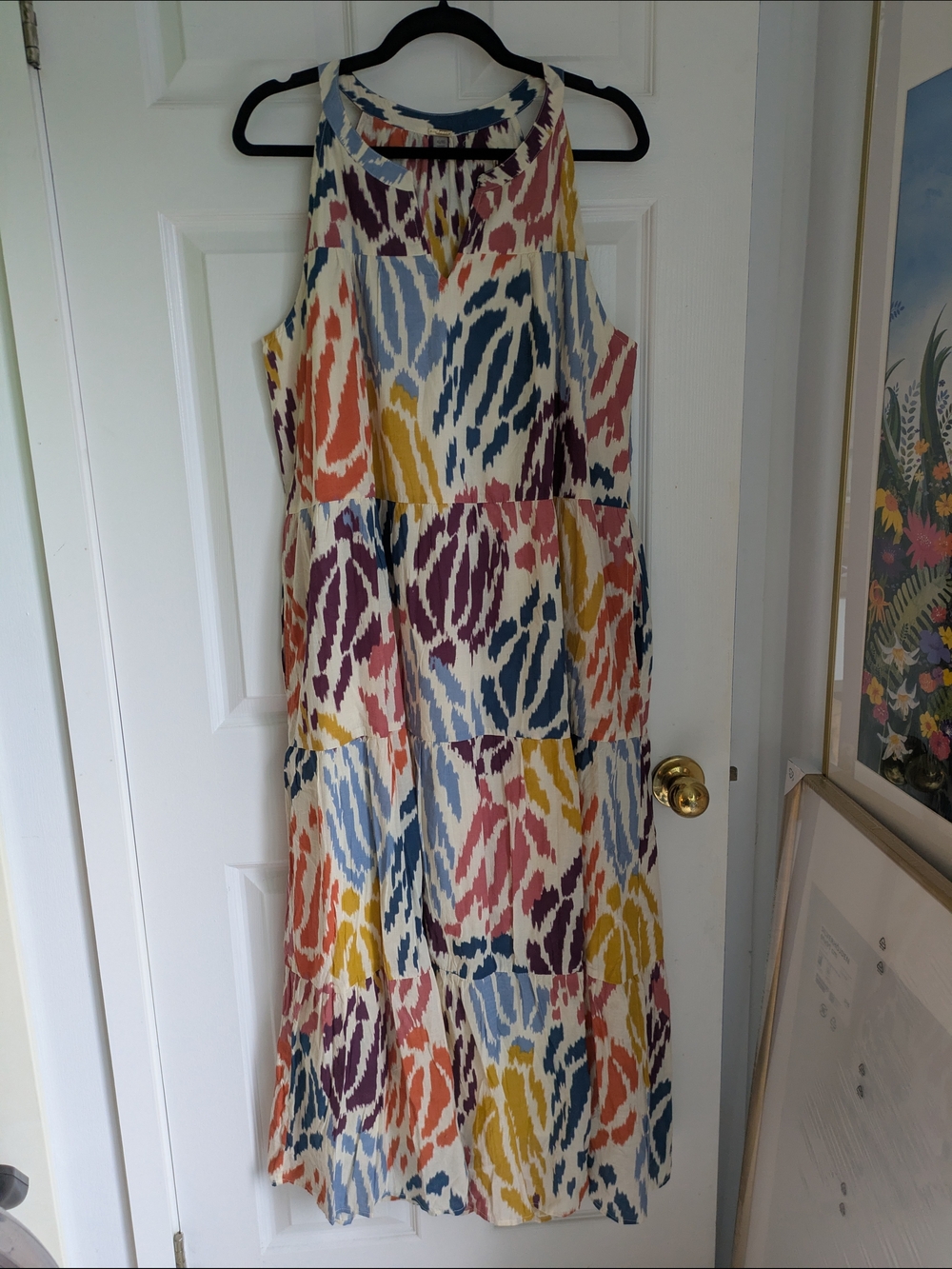 Tahari Cotton tiered  Maxi Dress XL
